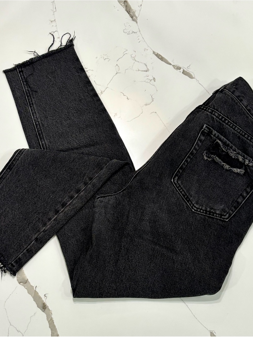PacSun Ultra High Rise Slim Skinny Black Distressed Cotton Denim Jeans 27